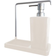 Primanova Luna Mutfak Sıvı Sabunluk Bej Renkli Paslanmaz Malzeme ile Şık Tasarım ve Kaymaz Taban