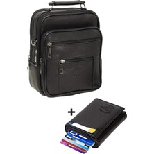 Newish Polo Erkek Hakiki Deri Çapraz El Omuz Çantası ve Mekanizmalı Cüzdan ve Kartlık -NEWPOLO272