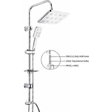 Eco Lounge Robot Duş Seti Krom Dikdörtgen Çok Fonksiyonlu Yağmur Robot Duş Sistemi