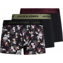 Jack & Jones 12194284 Mıcrofiber Erkek Boxer 3'lü Paket Siyah Renkli Desen