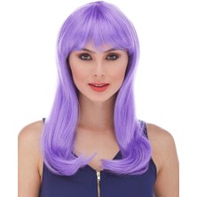 Marsilyan Mor Renk Uzun Düz Parti Peruğu
