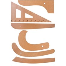 Tokia 6 Parça Ahşap Cetvel Takımı Gönye ve Riga Araç Gereçler için İdeal Seçim