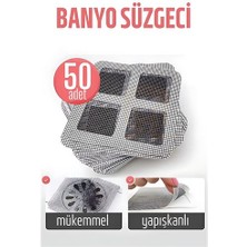 Banyo Gider Süzgeci 50 Adet Yapışkanlı Filtre 10X10 cm