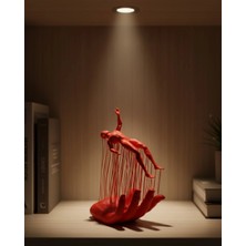 Eco Lounge 3D El Üzerinde Insan Figürü Kırmızı Sanatsal Masa Üstü Dekor 12X18 cm