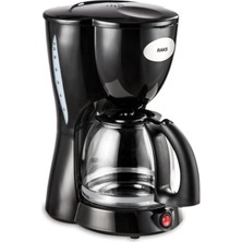 Raks Filtre Kahve Makinesi 12 Fincan Kapasitesi Siyah Renk Cam Hazne ile Pratik Kullanım