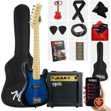 Midex CEG-30BL Amfili Full 1/4 30 İnç Elektro Gitar Seti Blue Black