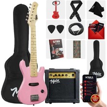 Midex CEG-30PK 4-6 Yaş Çocuklar İçin Amfili Full 1/4 30 İnç Elektro Gitar Seti Pembe