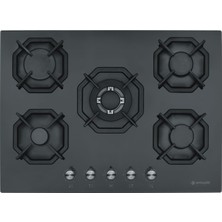 Eminçelik 70 cm Ankastre Gazlı Ocak Woklu Siyah Cam Yüzeyli 4 Gözlü 3,8 kW Güçlü Model