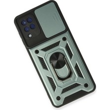 Derin Stok Galaxy A22 Kılıf Pars Lens Yüzüklü Silikon - Yeşil