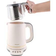 Homend Royaltea 1760H Krem Gold Çay Makinesi 1 L Demlik Kapasitesi Çelik Malzeme ile Şık Tasarım