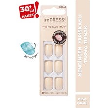 İmPRESS Kendinden Yapışkanlı Takma Tırnak Kısa  Nude