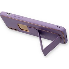 Derin Stok Iphone Xs Kılıf Coco Deri Standlı Kapak - Koyu Lila