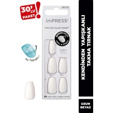 İmPRESS Kendinden Yapışkanlı Takma Tırnak Kısa Beyaz