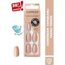 İmPRESS Kendinden Yapışkanlı Takma Tırnak Uzun Nude Latte
