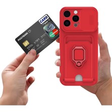 Derin Stok Iphone 16 Kılıf Zuma Kartvizitli Yüzüklü Silikon - Lacivert