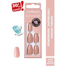 İmPRESS Kendinden Yapışkanlı Takma Tırnak Uzun Nude Kiremit
