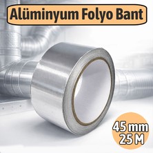 Badem10 Alüminyum Folyo Bant 45 mm x 25 Metre Isıya Dayanıklı Havalandırma Klima Izolasyon Tamir Bandı