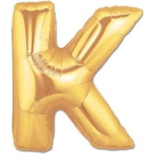 Derin Stok K Harf Folyo Balon Altın Renk 40 Inç