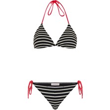 Aquella Çizgili Triko Üçgen Bikini