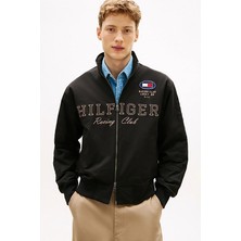 Tommy Hilfiger Erkek Racing Nakış Logolu Yarış Ceketi - Siyah