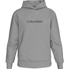 Calvin Klein Erkek Ls Eu Standard Logo 350 Terry Po Sweatshirt - Gri