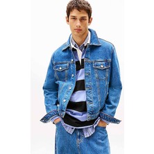 Tommy Hilfiger Erkek Klasik Kesim Denim Ceket - Mavi