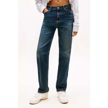 Tommy Hilfiger Kadın Mid Rise Slim Straight Jean Pantolon - Koyu Mavi