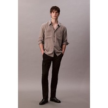 Calvin Klein Erkek Slim Refined Cotton Pantolon - Siyah