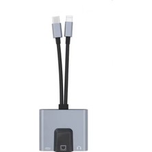 Marsilyan ZR815 Lightning Type-C 3 In 1 Ethernet Çevirici Aux