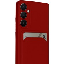 Derin Stok Galaxy S24 Fe Kılıf Kelvin Kartvizitli Silikon - Kırmızı