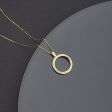 Ravza Gümüş 925 Ayar Gümüş Zirkon Taşlı Çeyreklik Kolye Kadınlar İçin Şık Tasarım