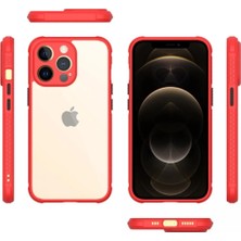 Derin Stok Iphone 13 Kılıf Miami Şeffaf Silikon - Kırmızı