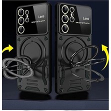 Derin Stok Galaxy S24 Kılıf Joy Lens Standlı Kapak - Kırmızı