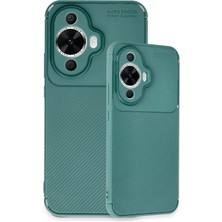 Derin Stok Nova 12S Kılıf Auto Focus Karbon Kapak - Koyu Yeşil