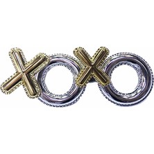 Derin Stok Gümüş Renk Xoxo Yazılı Parti Gözlüğü