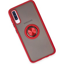 Derin Stok Galaxy A70 Kılıf Montreal Yüzüklü Silikon Kapak - Kırmızı