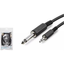 Nusrat Bilişim Hadron HDX1055 6.5mm To 3.5mm Kablo Enstrüman Gitar 1.5m Siyah
