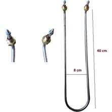 Akat 40 cm U Tipi Kıvrık Benmari Rezistansı | 2000W 220V Crnı