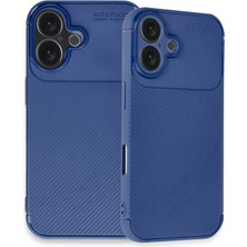 Derin Stok Iphone 16 Kılıf Auto Focus Karbon Kapak - Lacivert