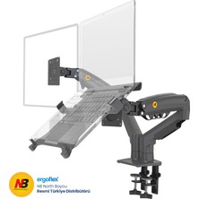 Ergoflex NB F160-FP Amortisörlü 17"-27" Monitör Tutucu ve 10"-17" Laptop Standı