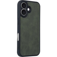 Derin Stok Iphone 16 Kılıf Aras Deri Kapak - Koyu Yeşil
