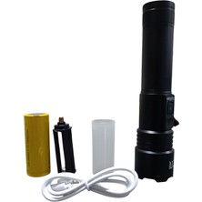 Marsilyan 1300 Lümen Tg LED 2800 Mah Zoom Özellikli Şarj Edilebilir El Feneri SK3600