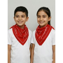 Sibel Günay Butik Atatürk Imzalı Kırmızı Fular | Bandana | Unisex