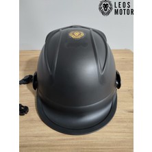 Leos Motor Jokey Kask Camsız Bisiklet Kaskı Camsız Siyah & Yerli Üretim & Camsız Model (Ultra Dayanıklı)