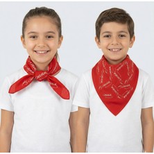 Sibel Günay Butik Atatürk Imzalı Kırmızı Fular / Bandana | Küçük Imza | Unisex | 52*53 cm