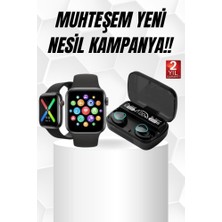 Kaliteli Akıllı Saat ve Kaliteli Bluetooth Kulaklık Anc Özelliği Uzun Pil Ömrü