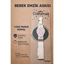 Caramell Çilek Figürlü Bebek Emzik Askısı - Pembe / Ekru