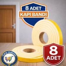 Nistabolje 8 Adet Yapışkanlı Kapı Bandı Isı Yalıtım Süngeri(2,5 mt x 8)