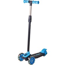 Furkan Toys Mavi LED Işıklı Twist Scooter 2 - 7 Yaş Arası Çocuklar İçin Ayarlanabilir Direksiyon