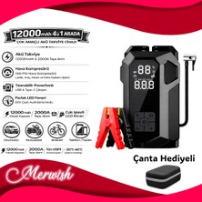 Goes Akü Takviye Cihazı 4’ü 1 Arada 2000 Amper Jump Starter 150 PSI Hava Kompresörü Powerbank & LED Fener Taşıma Çantalı